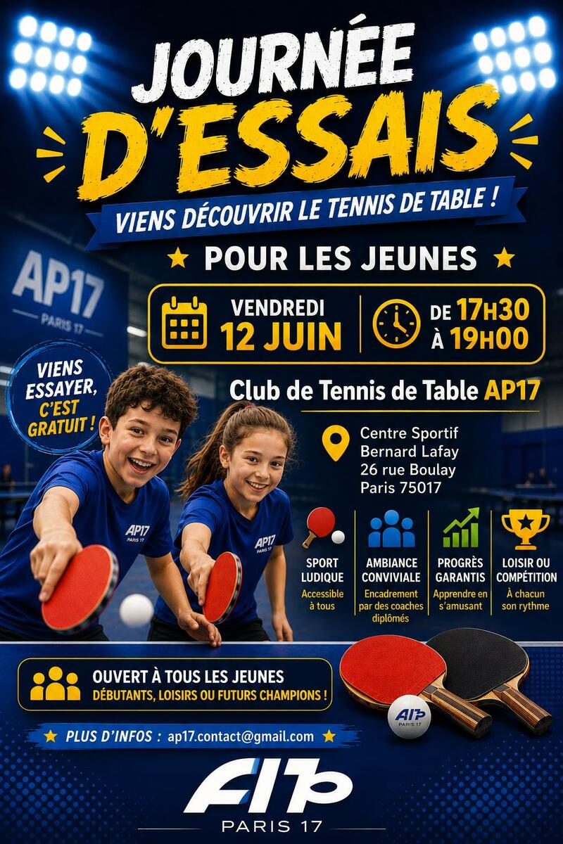 Jeunes *séance découverte : Vendredi 12 Juin 2026*