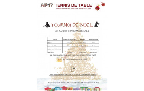 Tournoi du club - samedi 21 Décembre 2024